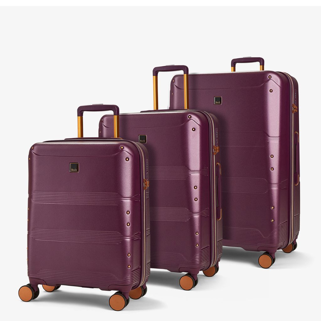 Rock Mayfair 3 Piece Hardsided Exp Luggage - Purple