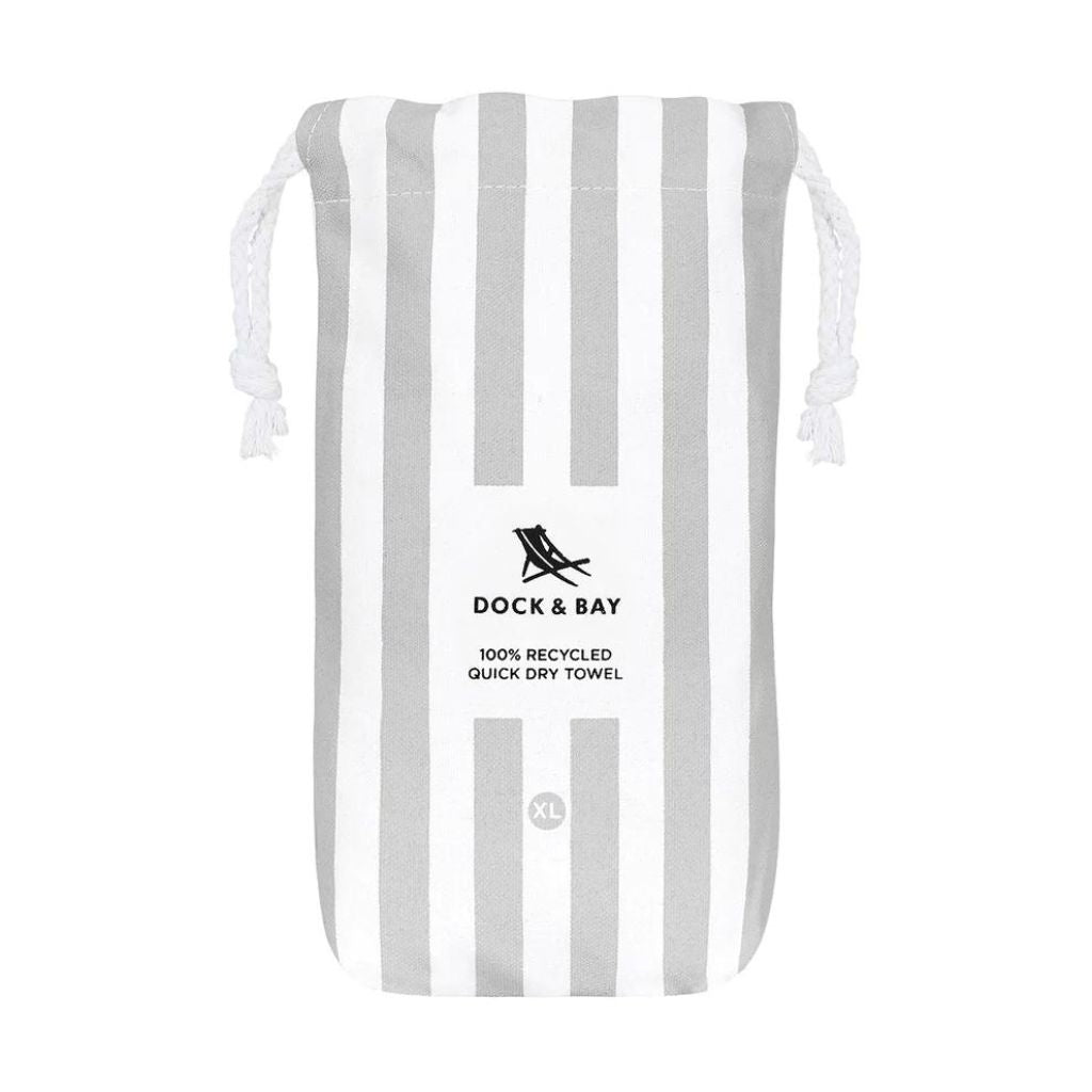 Dock & Bay Beach Towel Cabana Light Collection Xl - Goa Grey - Love Luggage