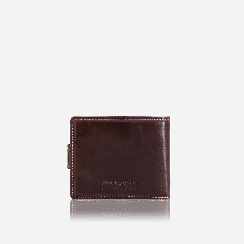 Jekyll & Hide Oxford Billfold Wallet With Coin And Tab Closure, Coffee - Love Luggage