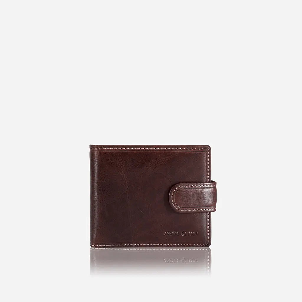 Jekyll & Hide Oxford Billfold Wallet With Coin And Tab Closure, Coffee - Love Luggage