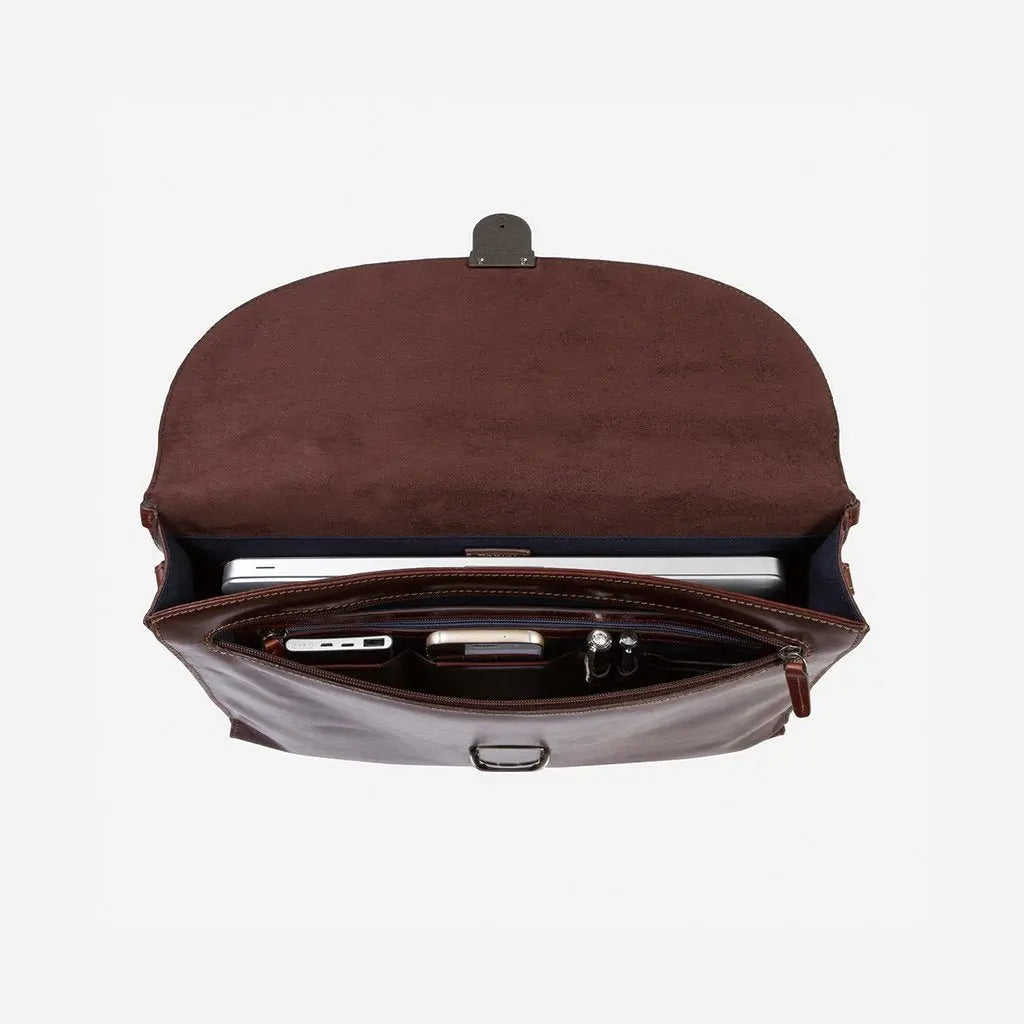 Jekyll & Hide Oxford Extra Slim Business Briefcase, Tobacco - Love Luggage