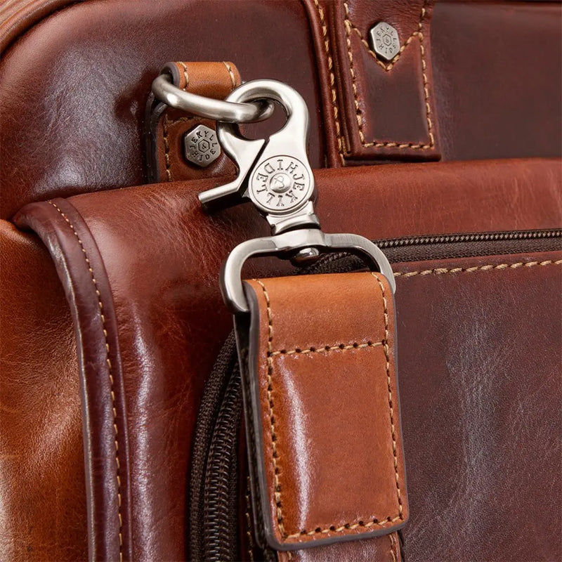 Jekyll & Hide Oxford Large Multi Compartment Briefcase, Tobacco - Love Luggage