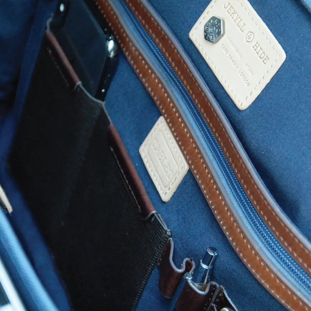 Jekyll & Hide Oxford Large Multi Compartment Briefcase, Tobacco - Love Luggage