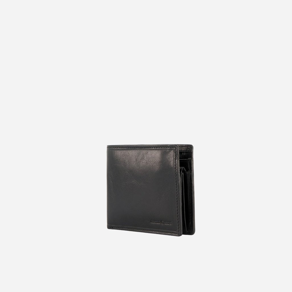 Jekyll & Hide Oxford Medium Billfold Wallet With Coin, Black - Love Luggage