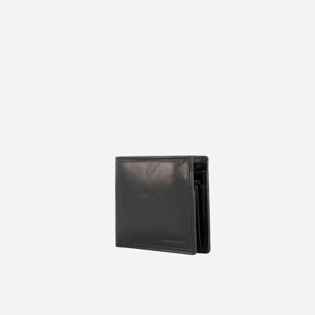 Jekyll & Hide Oxford Medium Billfold Wallet With Coin, Black - Love Luggage