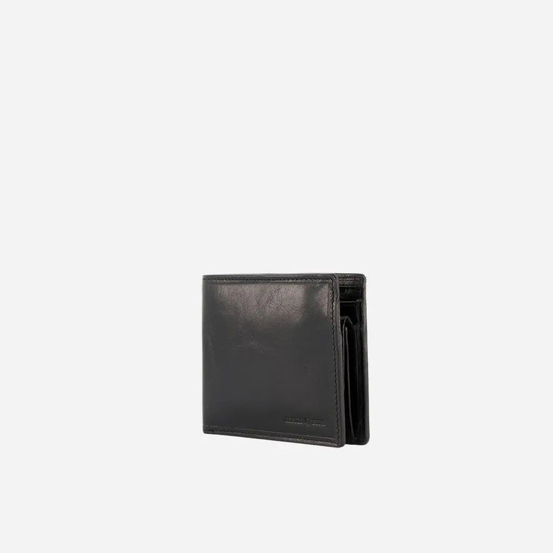 Jekyll & Hide Oxford Medium Billfold Wallet With Coin, Black - Love Luggage