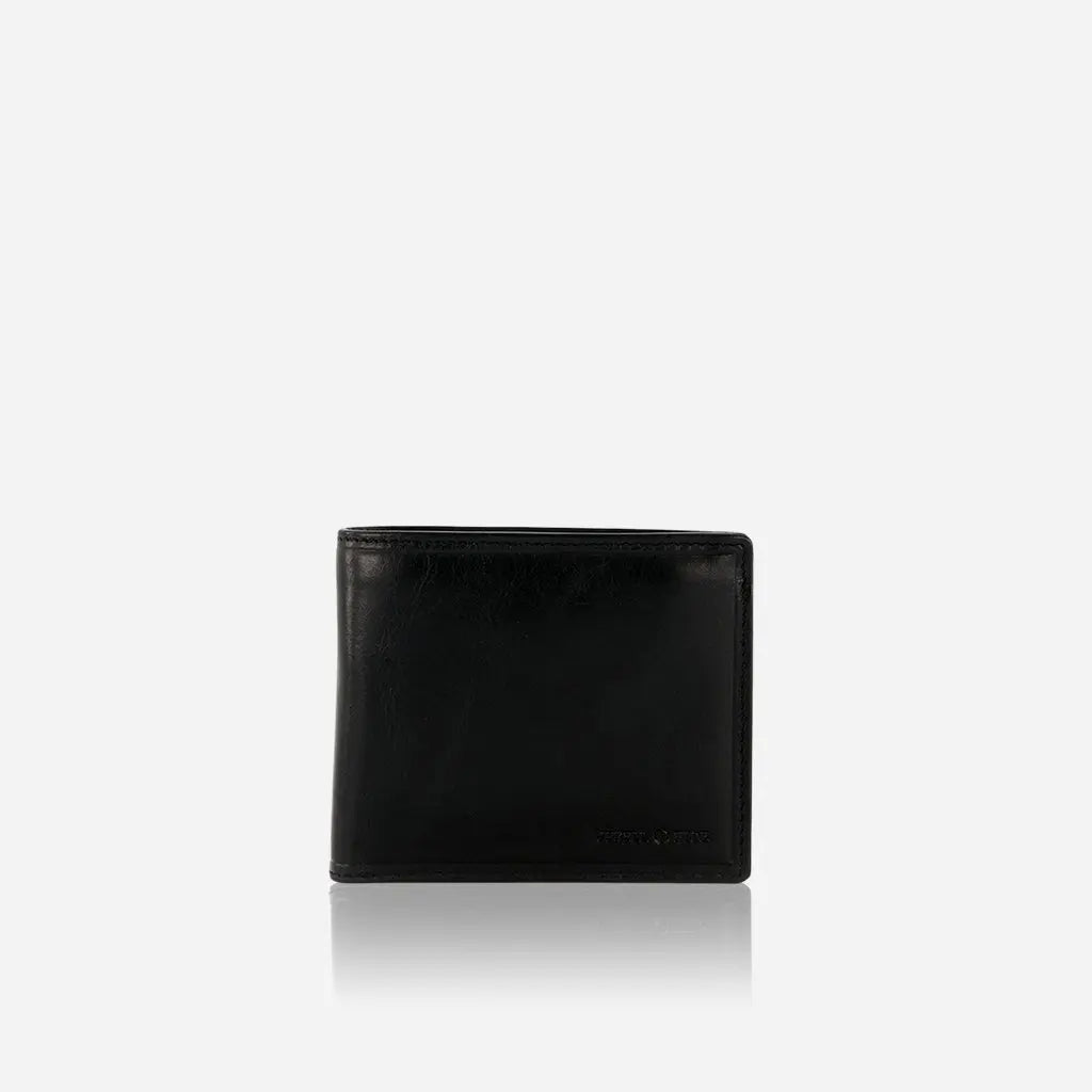 Jekyll & Hide Oxford Medium Billfold Wallet With Coin, Black - Love Luggage