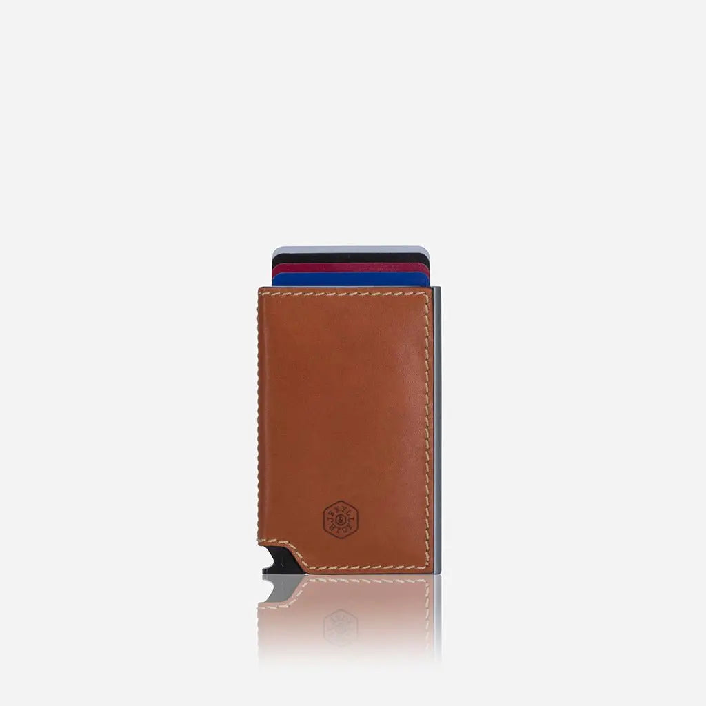 Jekyll & Hide Roma Aluminium Card Slide Wallet, Tan - Love Luggage