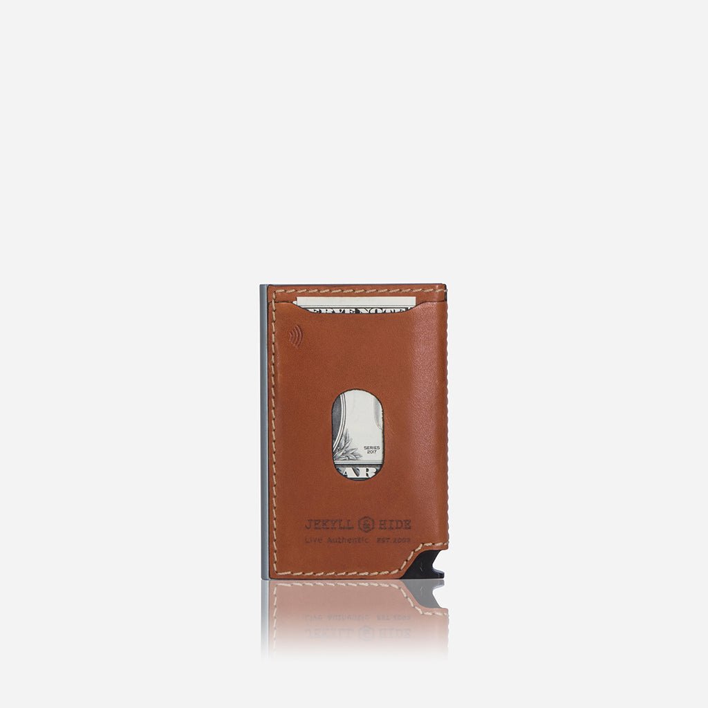 Jekyll & Hide Roma Aluminium Card Slide Wallet, Tan - Love Luggage