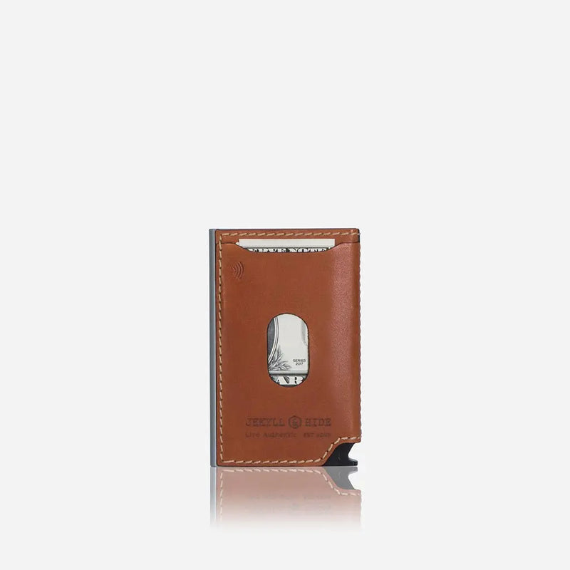 Jekyll & Hide Roma Aluminium Card Slide Wallet, Tan - Love Luggage