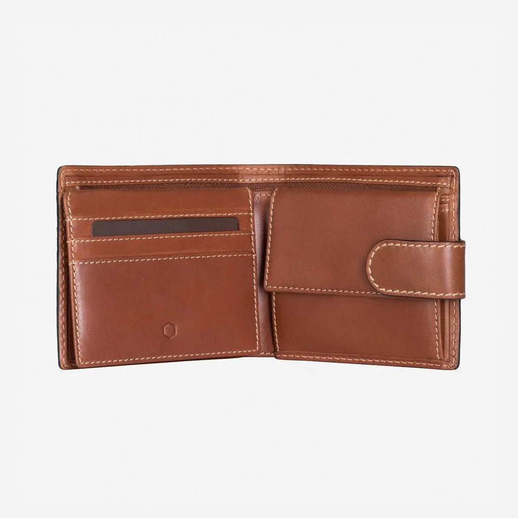Jekyll & Hide Texas Large Billfold Wallet With Coin Pouch, Clay - Love Luggage