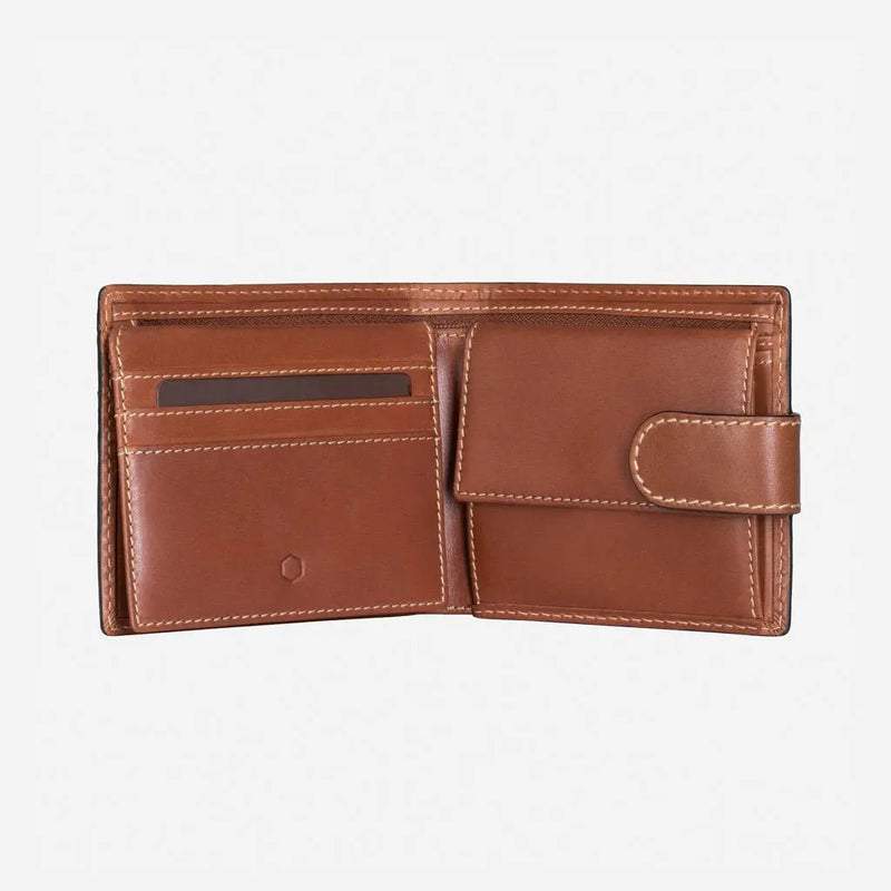 Jekyll & Hide Texas Large Billfold Wallet With Coin Pouch, Clay - Love Luggage