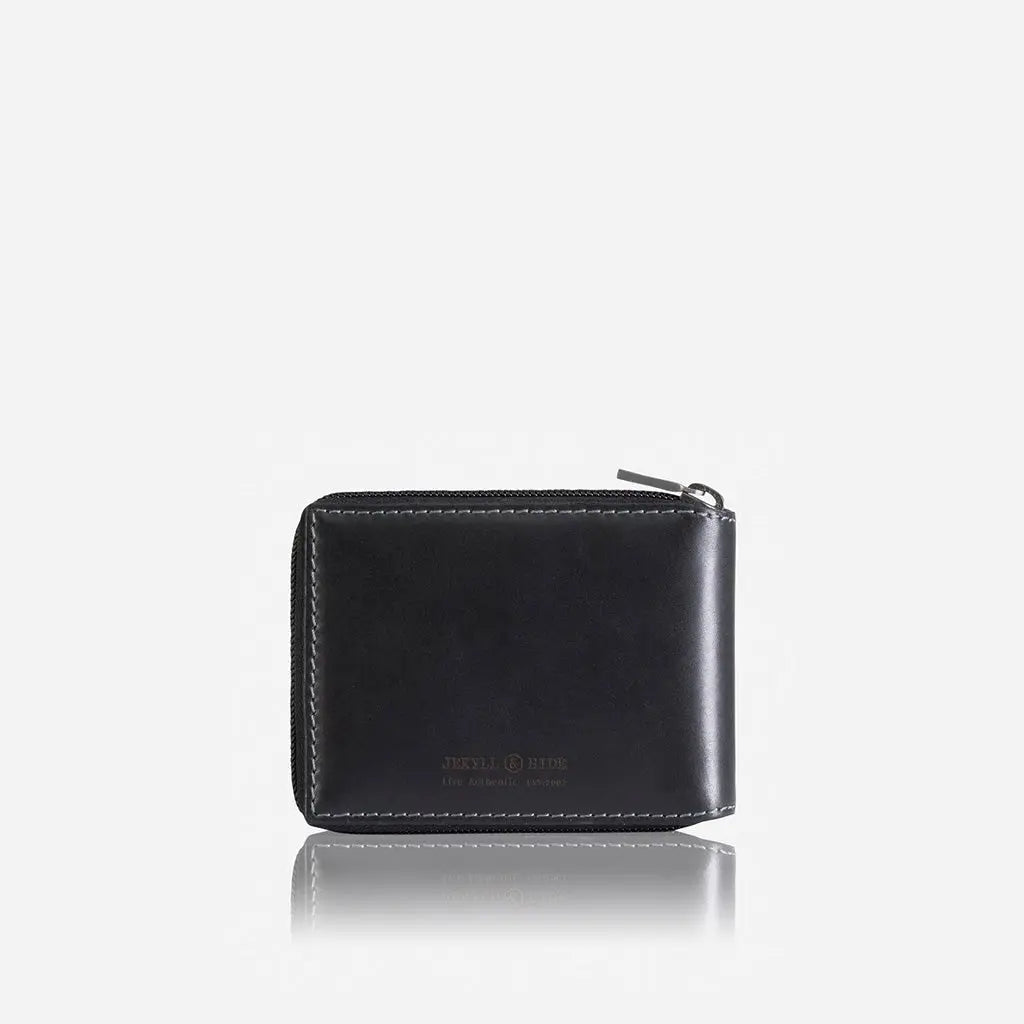 Jekyll & Hide Texas Large Zip Around Wallet With Coin, Black - Love Luggage