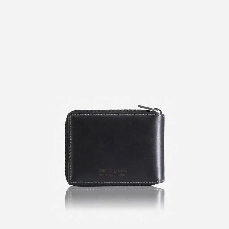 Jekyll & Hide Texas Large Zip Around Wallet With Coin, Black - Love Luggage