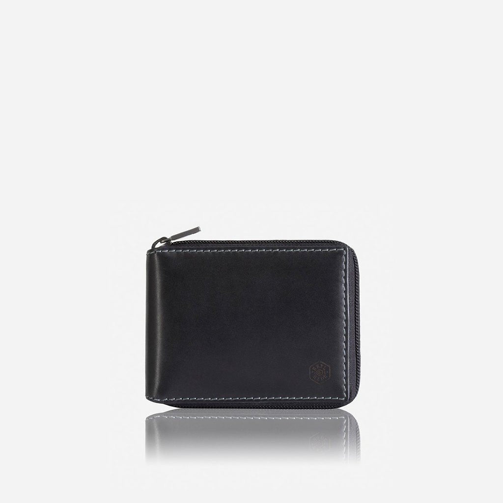 Jekyll & Hide Texas Large Zip Around Wallet With Coin, Black - Love Luggage