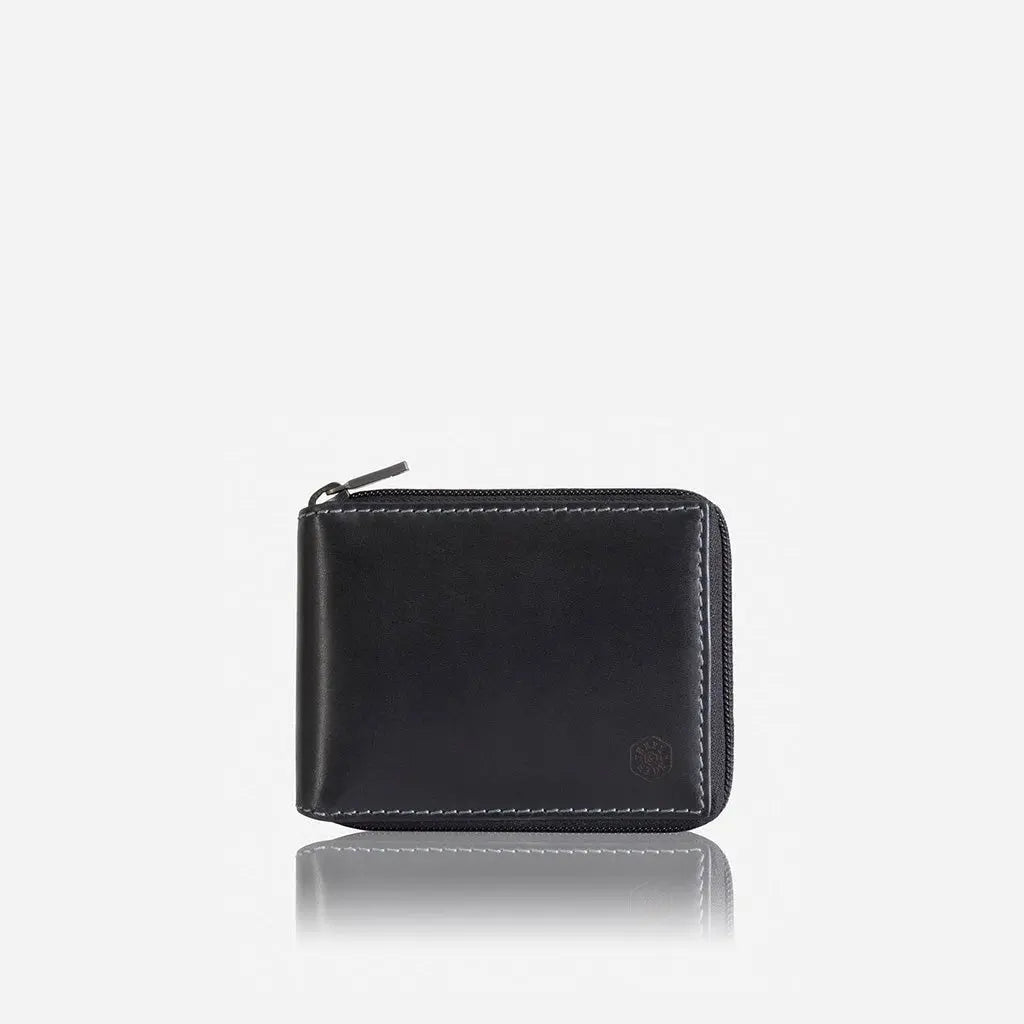 Jekyll & Hide Texas Large Zip Around Wallet With Coin, Black - Love Luggage