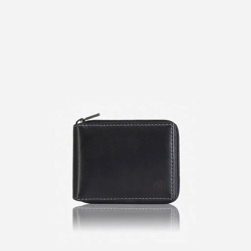 Jekyll & Hide Texas Large Zip Around Wallet With Coin, Black - Love Luggage