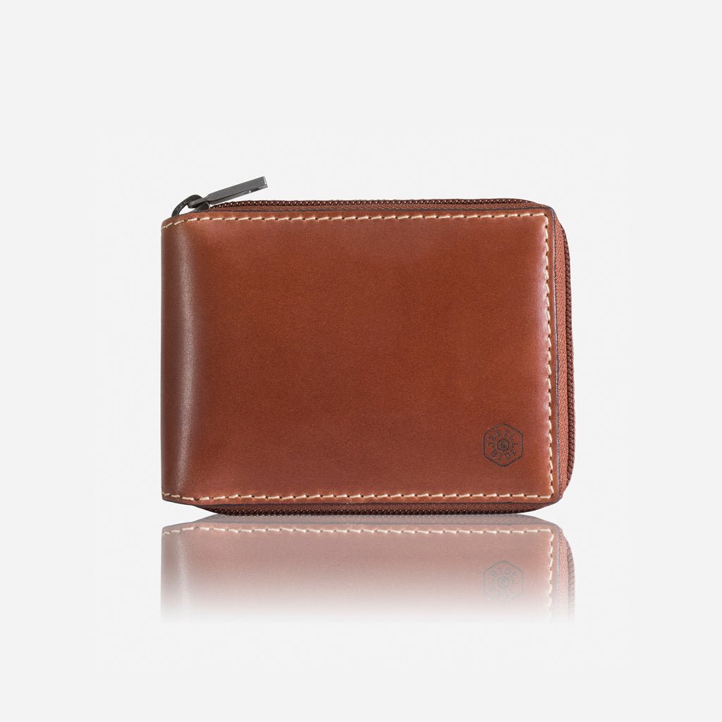 Jekyll & Hide Texas Large Zip Around Wallet With Coin, Clay - Love Luggage