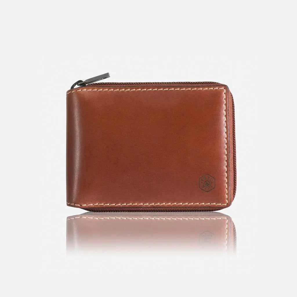 Jekyll & Hide Texas Large Zip Around Wallet With Coin, Clay - Love Luggage