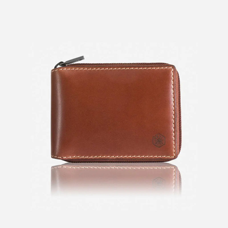 Jekyll & Hide Texas Large Zip Around Wallet With Coin, Clay - Love Luggage