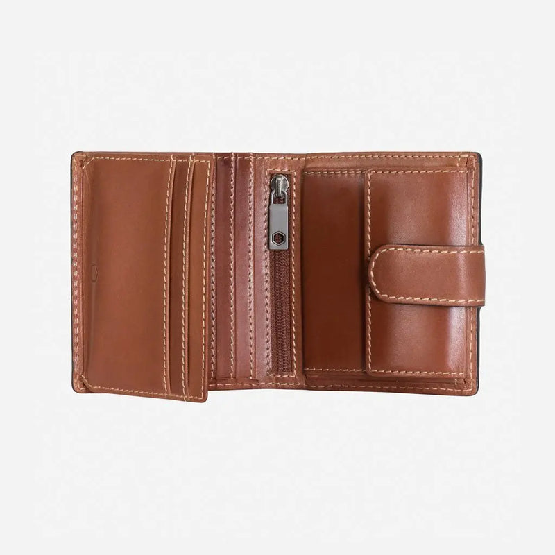 Jekyll & Hide Texas Tri Fold Wallet With Coin And Tab, Clay - Love Luggage
