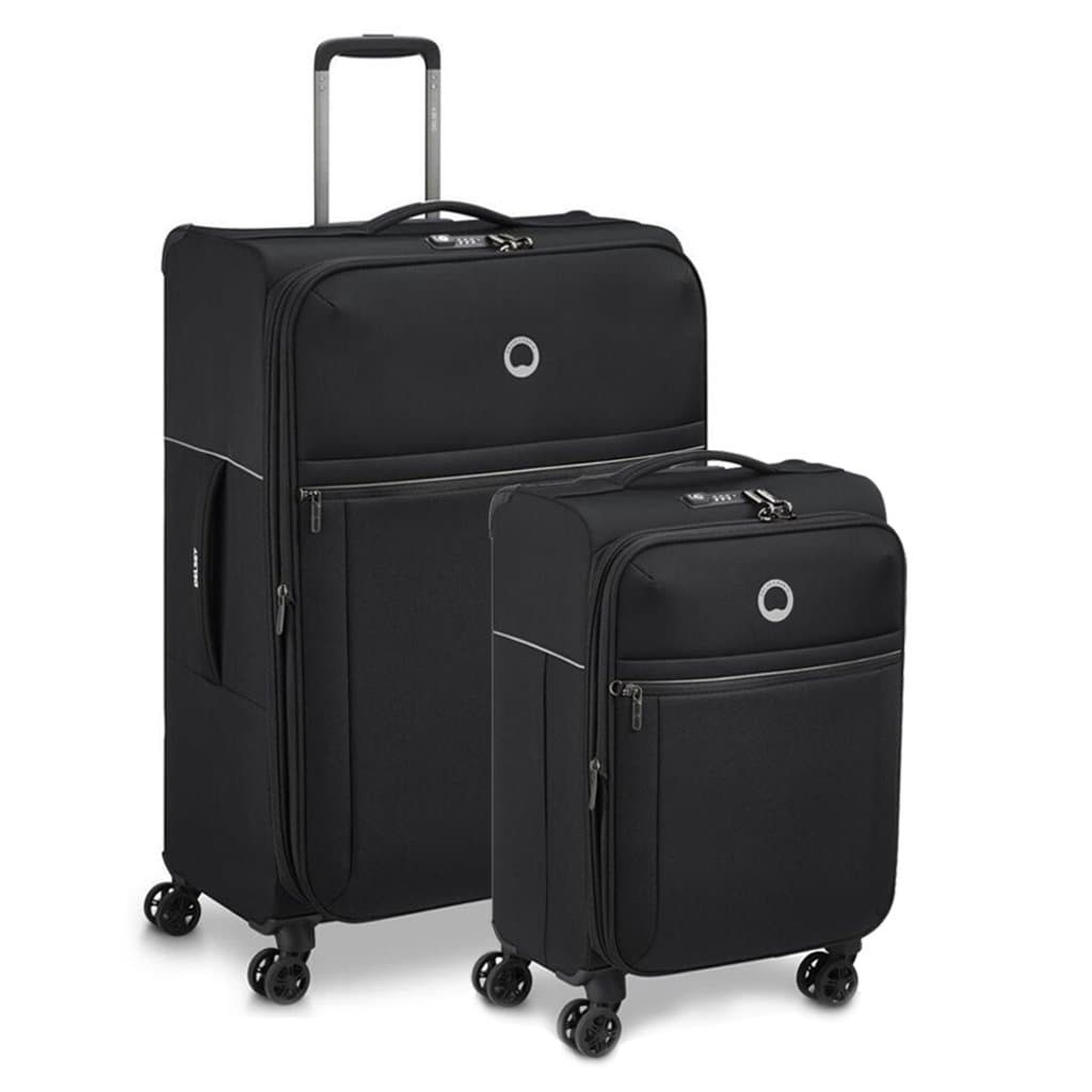 Delsey BROCHANT 2.0 Softsided Luggage Duo - Black - Love Luggage
