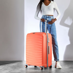 Rock Sunwave 79cm Large Expander Hardsided Luggage - Peach - Love Luggage