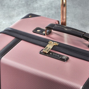 Rock Vintage 3 Piece Hardsided Luggage Set - Pink - Love Luggage