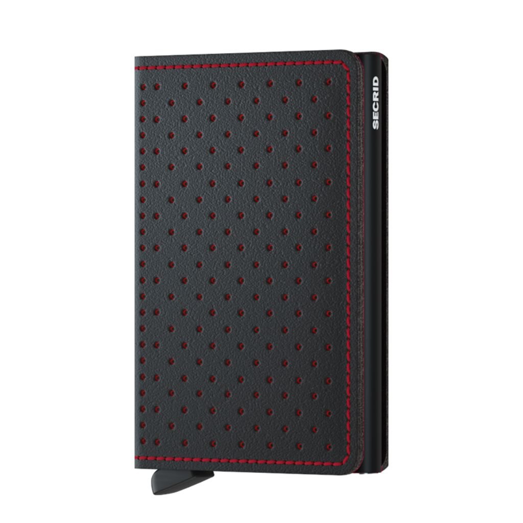 Secrid Slimwallet Perforated Black-Red - Love Luggage