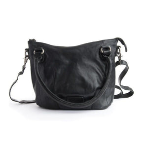 Stitch & Hide Santa Monica Leather Shoulder Bag Black - Love Luggage