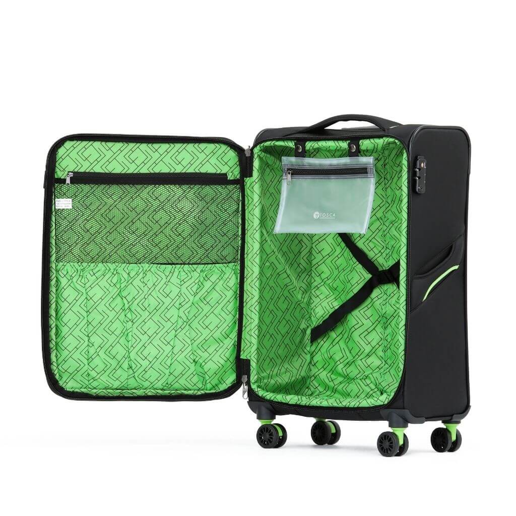 Tosca Max Lite 3.0 Softsided 2.6Kg Medium Suitcase - Black - Love Luggage