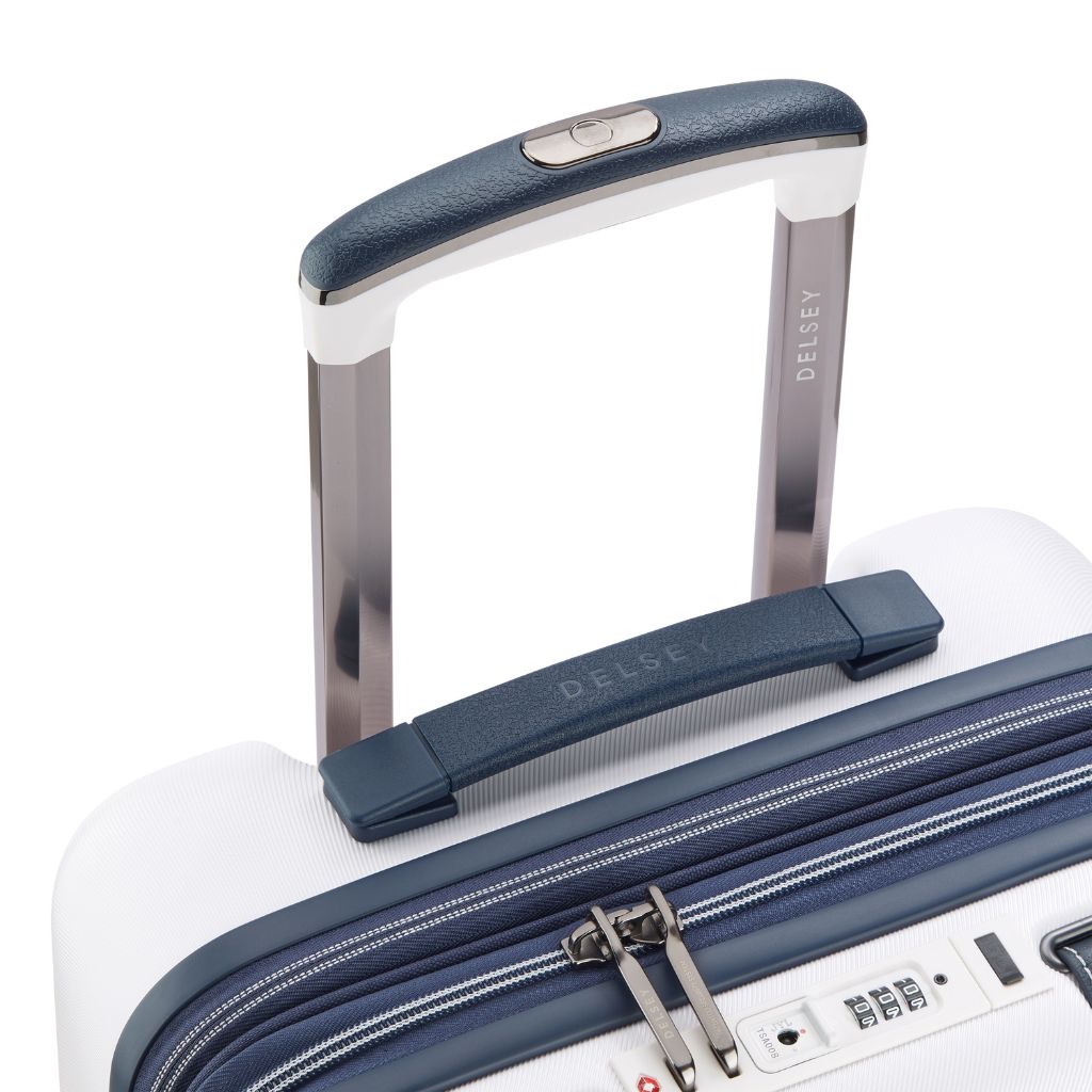 Delsey Cadense 55cm Carry On Exp Luggage - Ivory/Navy Delsey Luggage
