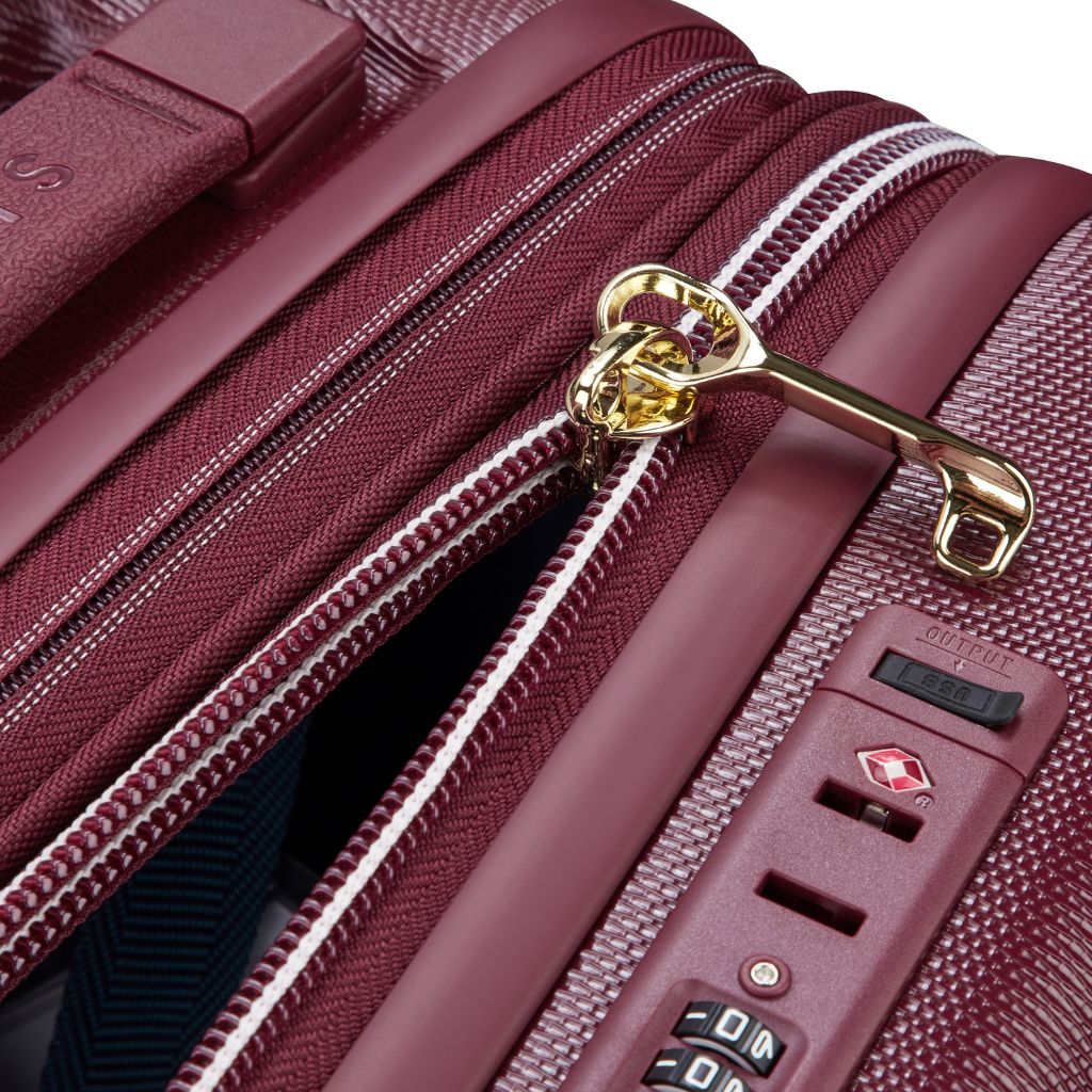 Delsey Chatelet Air Limited Edition 55cm Large Expander Luggage - Burgundy Delsey Luggage