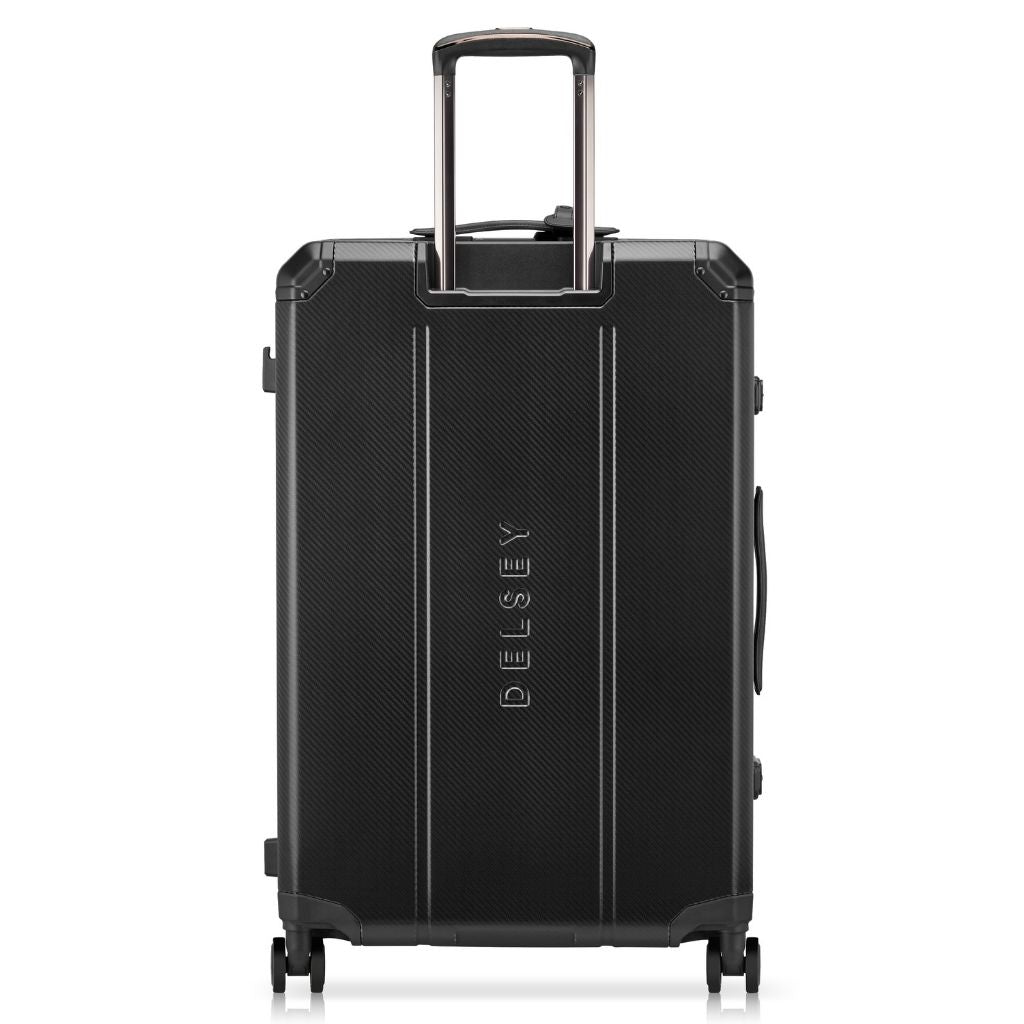 Delsey Alu’r - Aluminum Zipperless Premium Large Luggage - Black Delsey Luggage
