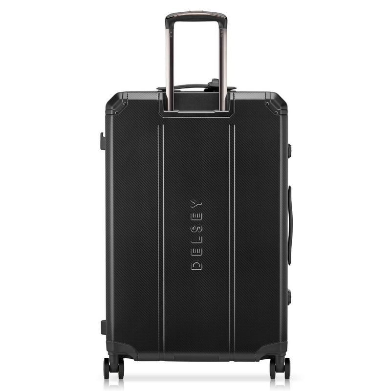 Delsey Alu’r - Aluminum Zipperless Premium Large Luggage - Black Delsey Luggage