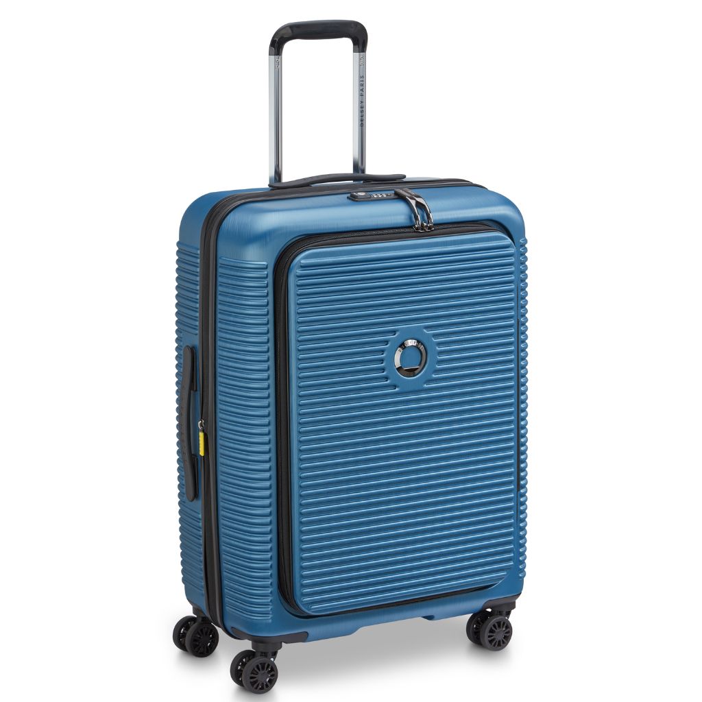 Delsey Freestyle Front Opening 66cm Medium Luggage - Blue Delsey Luggage