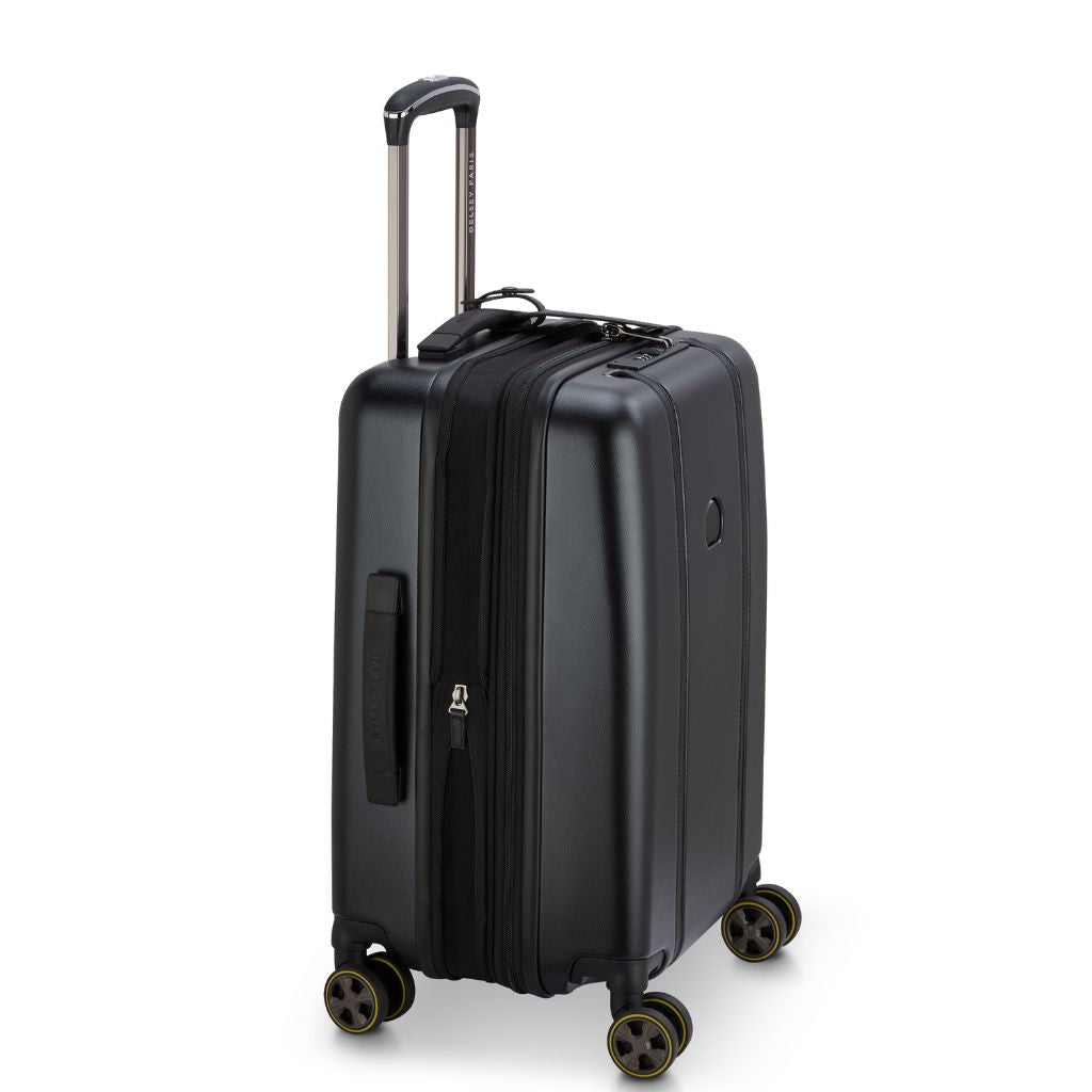 Delsey Cadense 55cm Carry On Exp Luggage - Deep Black Delsey Luggage