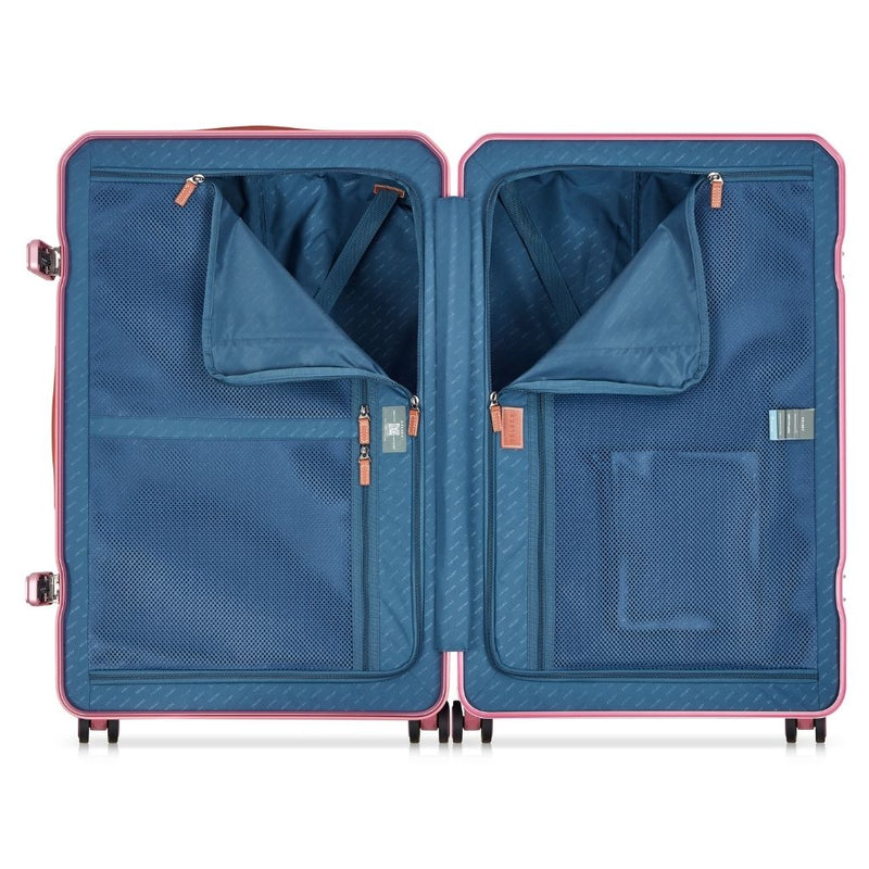 Delsey Alu’r - Aluminum Zipperless Premium Large Luggage - Pink Delsey Luggage