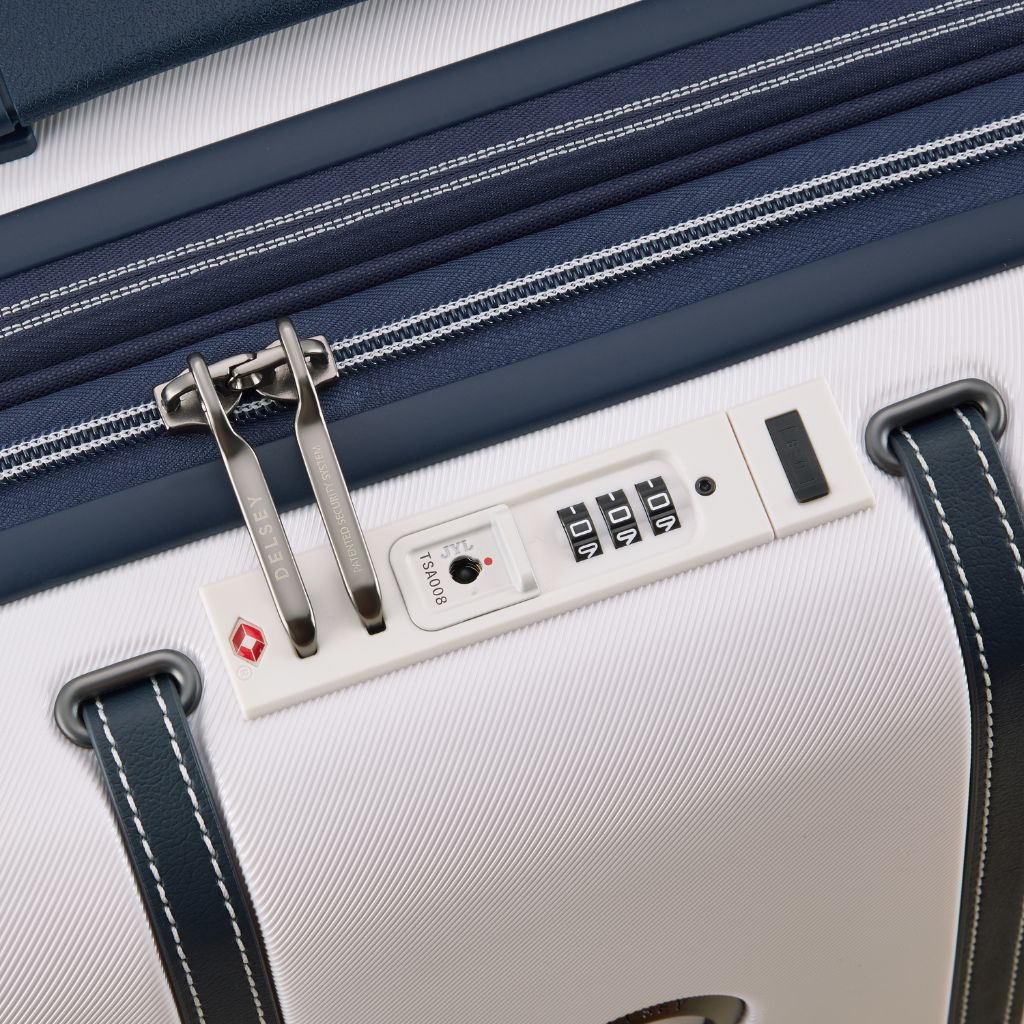 Delsey Cadense 55cm Carry On Exp Luggage - Ivory/Navy Delsey Luggage