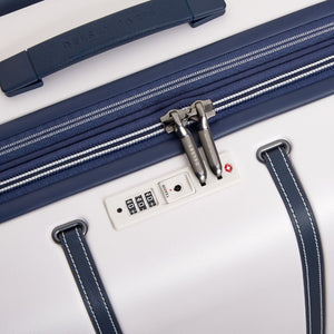 Delsey Cadense 76cm Large Exp Luggage - Ivory/Navy Delsey Luggage