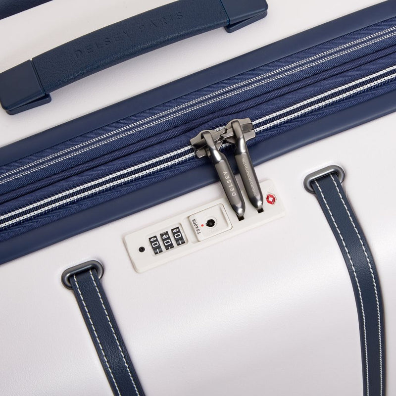 Delsey Cadense 76cm Large Exp Luggage - Ivory/Navy Delsey Luggage