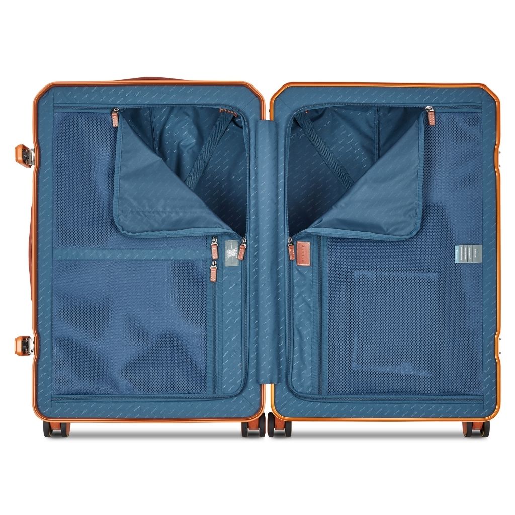 Delsey Alu’r - Aluminum Zipperless Premium Large Luggage - Orange Delsey Luggage