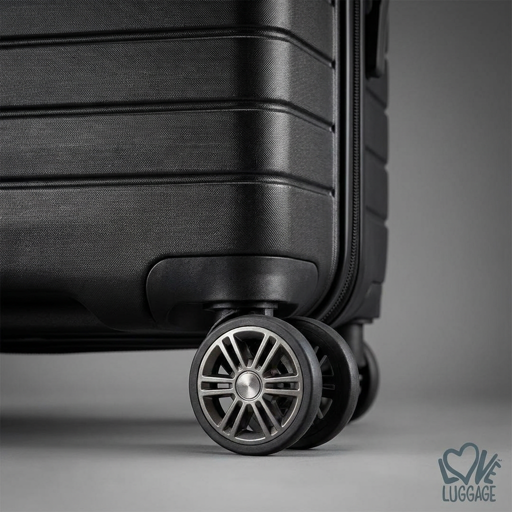 Rock Palma Carry On Lightweight Hardsided Suitcase - Black Rock Luggage