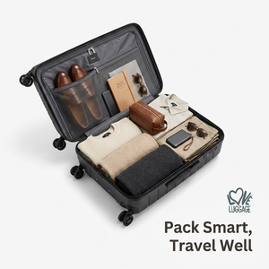 Rock Palma Carry On Lightweight Hardsided Suitcase - Black Rock Luggage