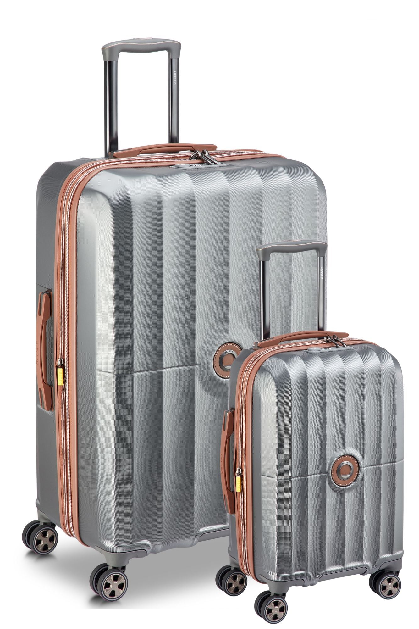 Delsey Carrousel 2 Duo - 2 Piece Hardsided Luggage - Silver Delsey Luggage