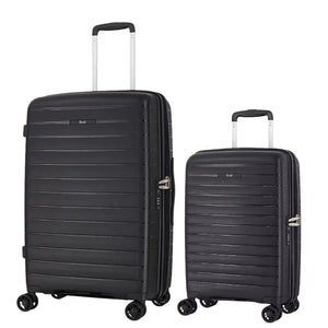 Rock Palma Cabin & Medium Duo Lightweight Hardsided Luggage Set - Black