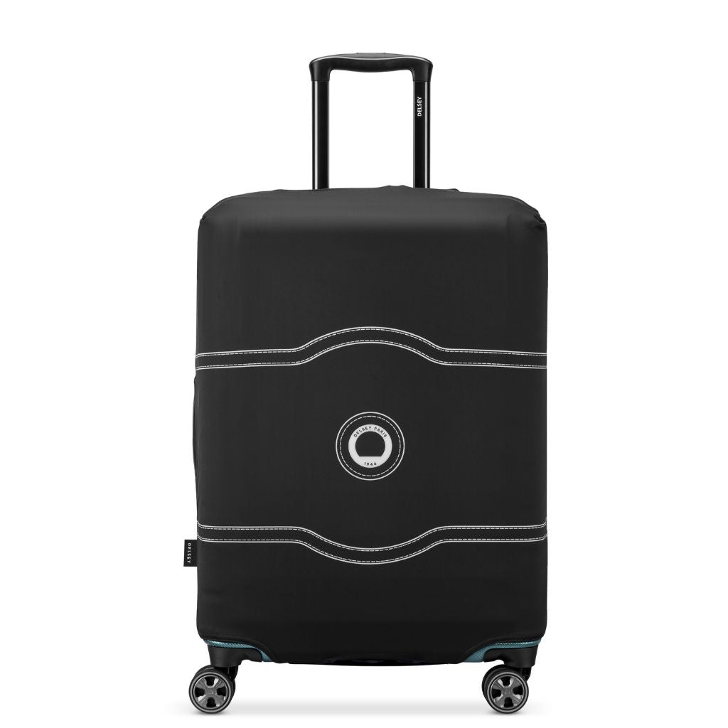 Delsey Chatelet Print Luggage Cover - Fits Medium Suitcases - Black Tosca