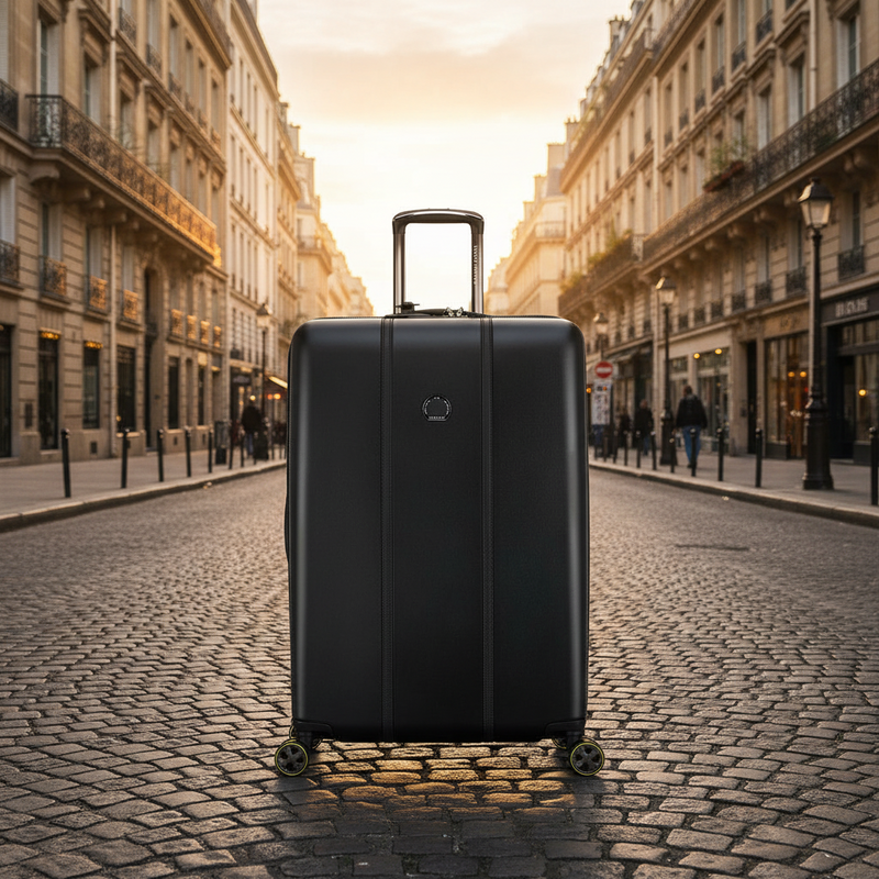 Delsey Cadense 76cm Medium Exp Luggage - Deep Black Delsey Luggage