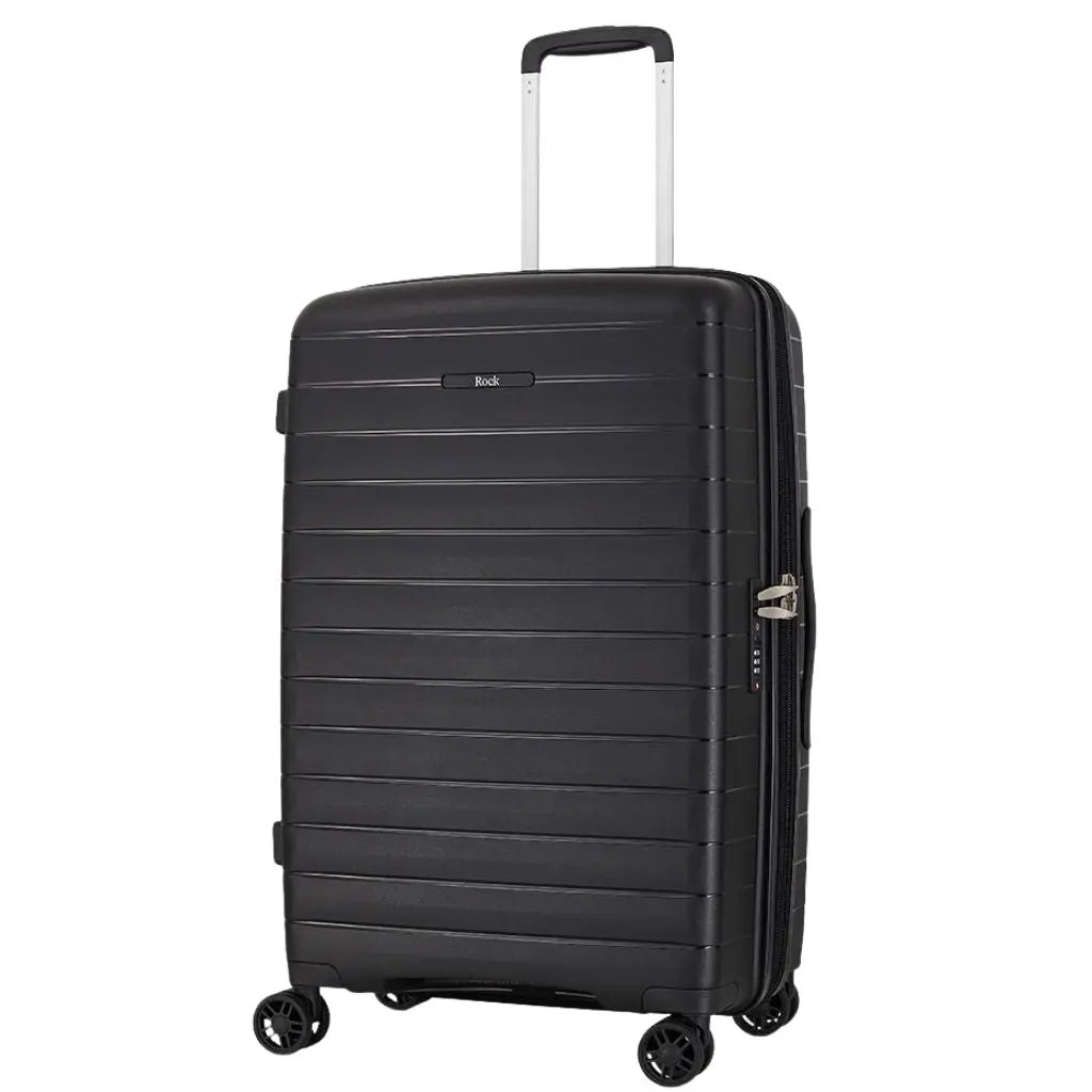 Rock Palma Cabin & Medium Duo Lightweight Hardsided Luggage Set - Black