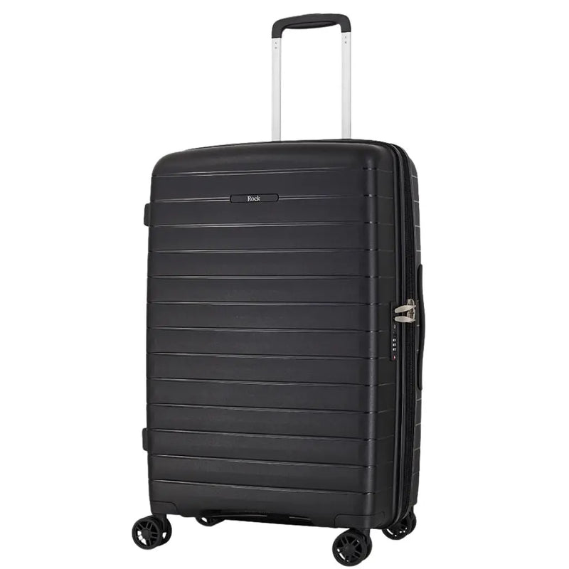 Rock Palma Cabin & Medium Duo Lightweight Hardsided Luggage Set - Black